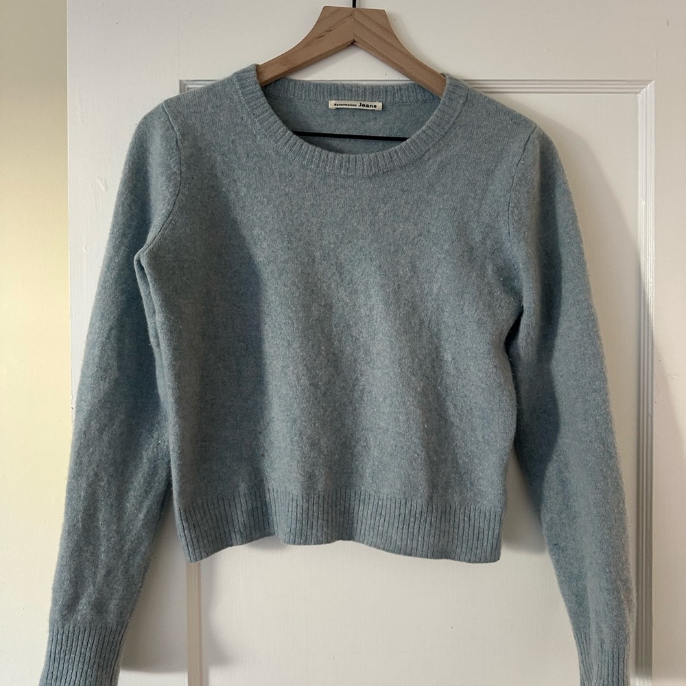 Reformation Blue Crew Neck Sweater